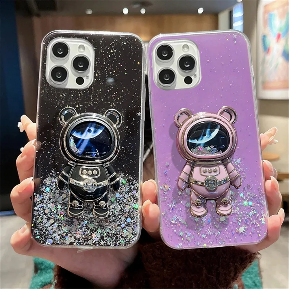 Apple Iphone 16 - 럭셔리 우주 비행사 Quicksand 홀더 전화
