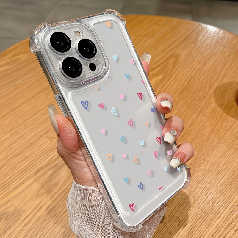 투명 코너 범퍼 컬러풀 하트 폰 케이스 (아이폰 17, - Apple Iphone 16 리뷰 및 가격